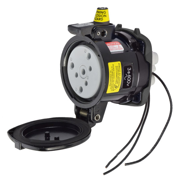 36-64143-263-HAZ - DS60 RECEPTACLE METAL BLACK SIZE 4 TYPE 4X 3P+G 60A 600 VAC 60 Hz +3 AUX